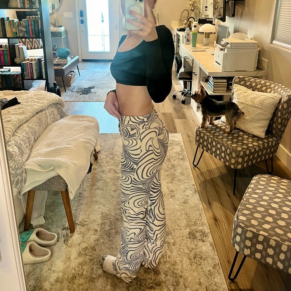 Zara White & Purple Printed Straight Leg Jeans Size 2 - Picture 3 of 11